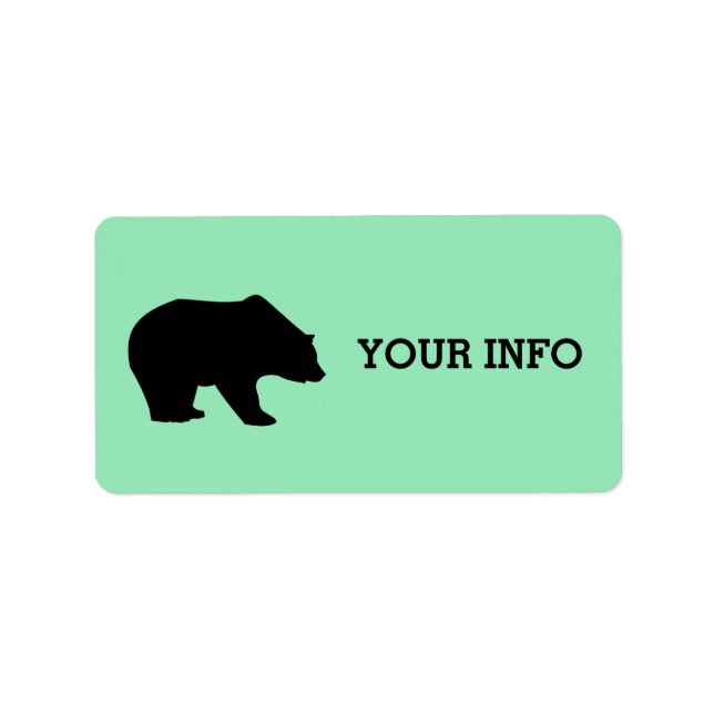 ÉTIQUETTES D'ADRESSE DE RETOUR D'OURS GRIZZLY (Devant)