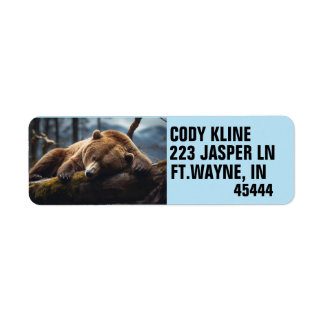 Étiquettes d'adresse de retour d'OURS GRIZZLY ENDO