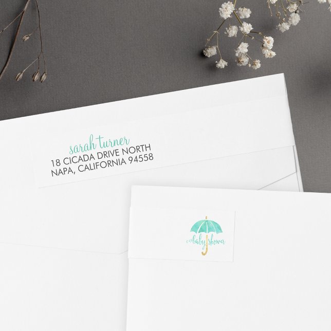 Étiquettes d'adresse de retour du Baby shower-para (Créateur téléchargé)