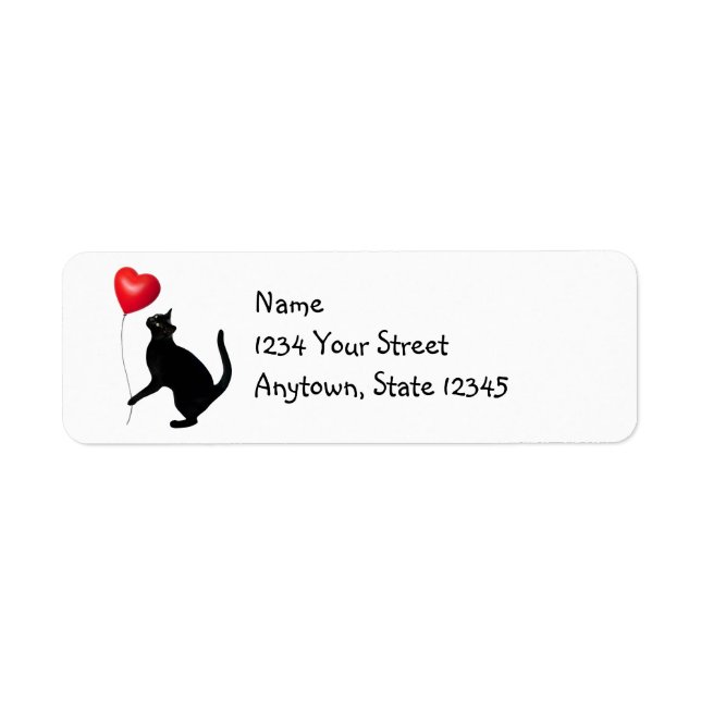 Étiquettes d'adresse de retour du ballon de chat n (Devant)