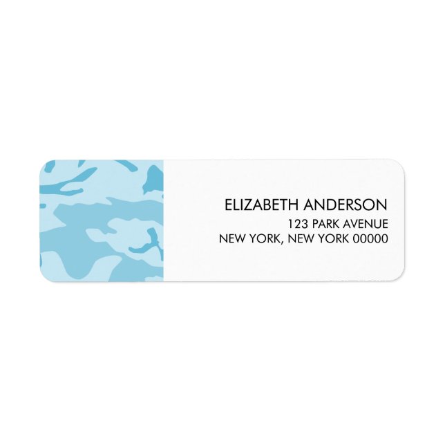 Étiquettes d'adresse de retour du camouflage bleu (Devant)