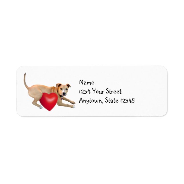 Étiquettes d'adresse de retour du coeur de chien (Devant)