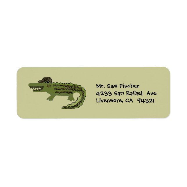 Étiquettes d'adresse de retour du Cool crocodile (Devant)