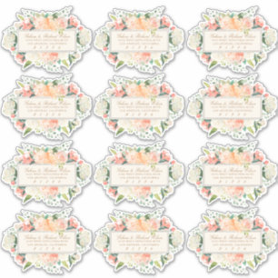 Étiquettes d'adresse de retour du couple floral de