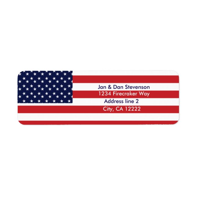 Étiquettes d'adresse de retour du drapeau américai (Devant)