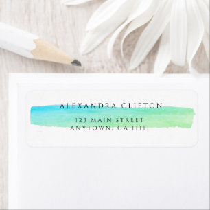 Étiquettes d'adresse de retour du flux d'aquarelle