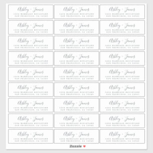 Étiquettes d'adresse de retour du mariage 4,45 x 1