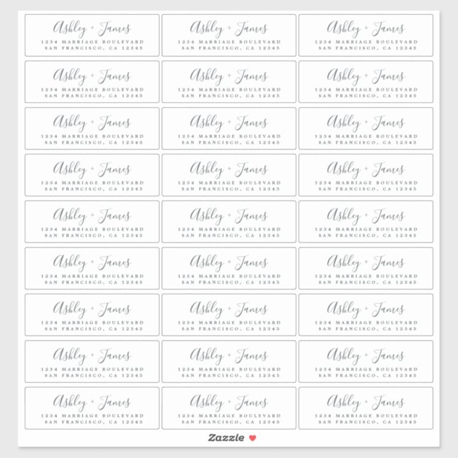 Étiquettes d'adresse de retour du mariage 4,45 x 1 (Feuille)