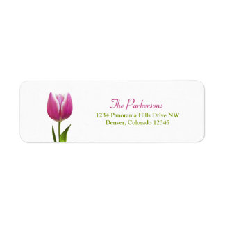 Étiquettes d'adresse de retour du Mariage de Tulip