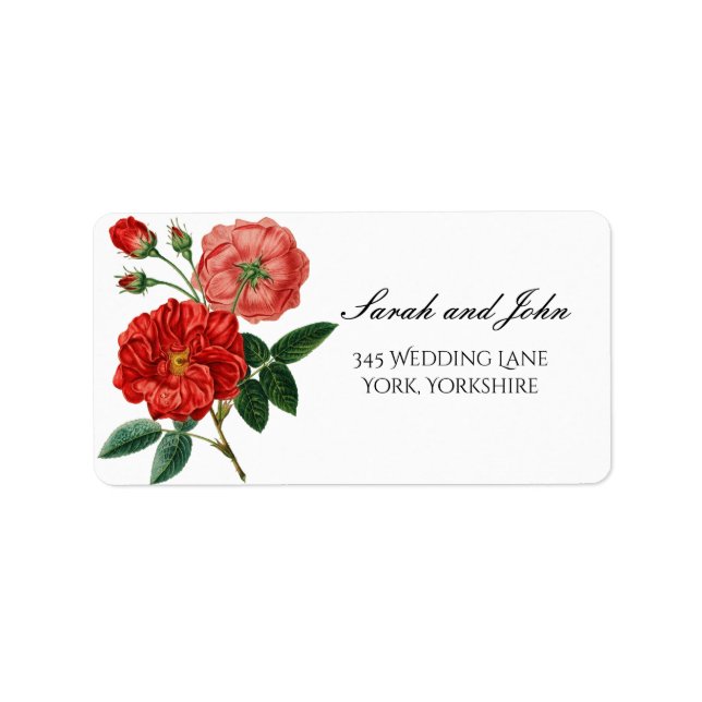 Étiquettes d'adresse de retour du Mariage floral v (Devant)