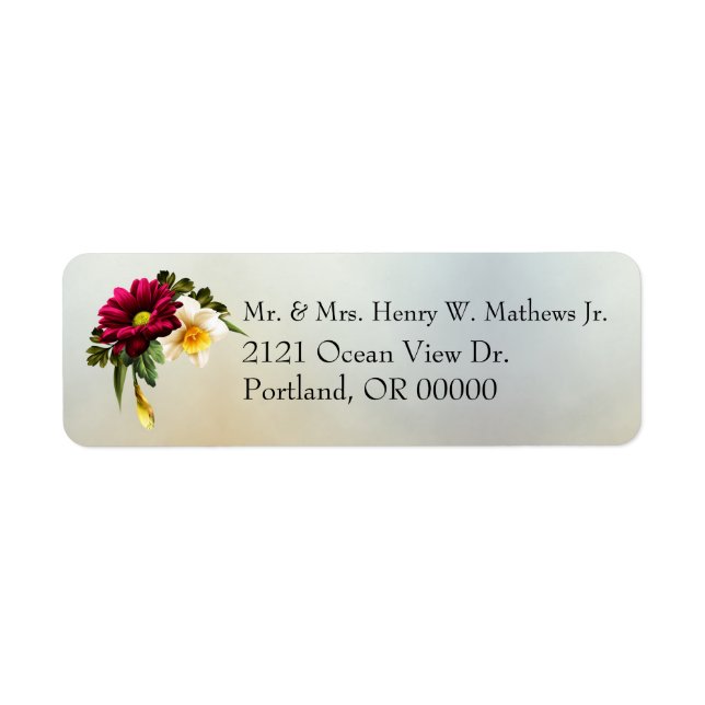 Étiquettes d'adresse de retour du Mariage Spring B (Devant)