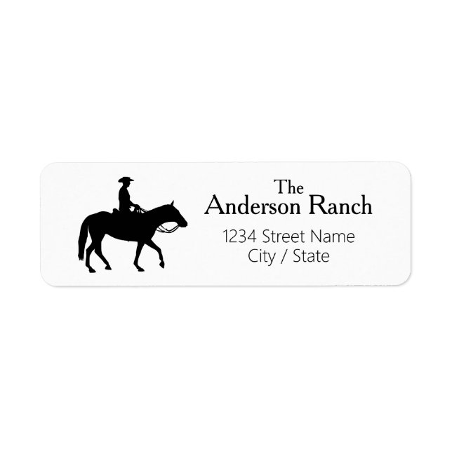 Étiquettes d'adresse de retour du ranch (Devant)