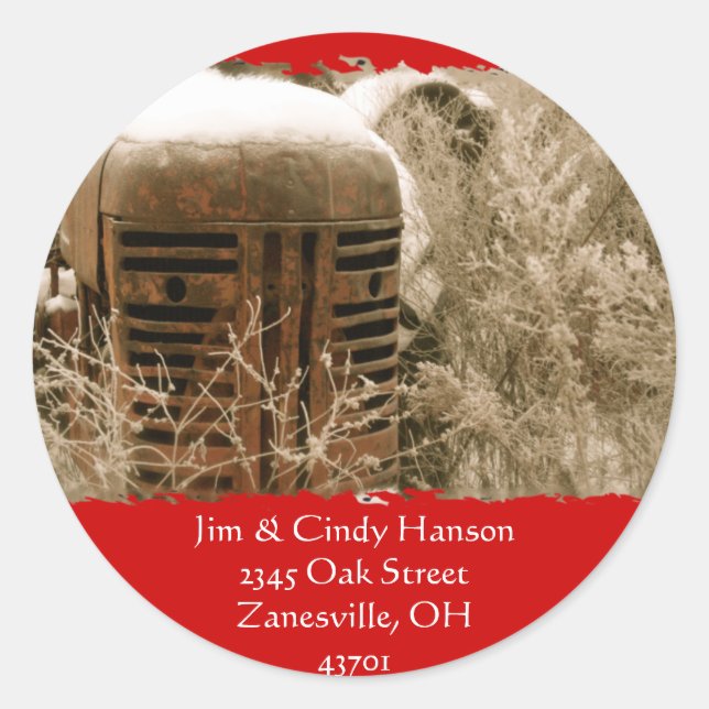 Étiquettes d'adresse de retour du tracteur (Devant)