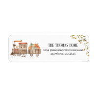 Étiquettes d'adresse de retour du train citrouille