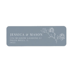 Étiquettes d'adresse de retour élégantes à fleurs 