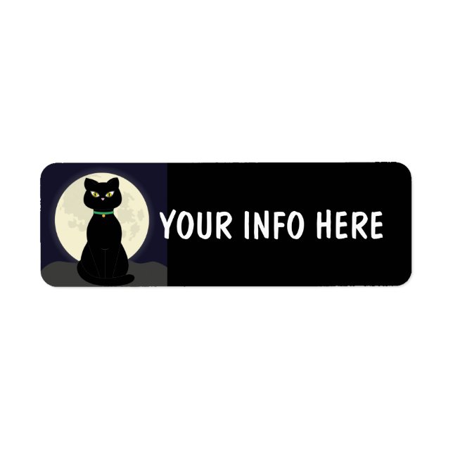 ÉTIQUETTES D'ADRESSE DE RETOUR EN CHAT NOIR (Devant)