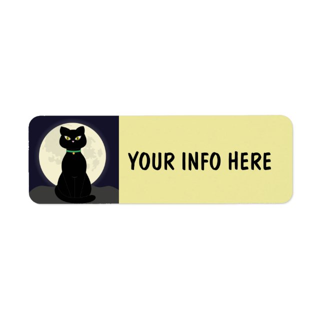 ÉTIQUETTES D'ADRESSE DE RETOUR EN CHAT NOIR (Devant)