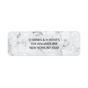 Étiquettes d'adresse de retour en marbre moderne