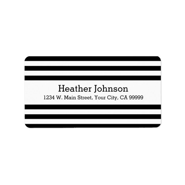 Étiquettes d'adresse de retour en noir et blanc (Devant)