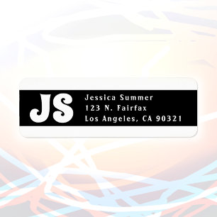 Étiquettes d'adresse de retour en noir et blanc