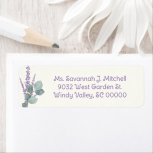 Étiquettes d'adresse de retour Eucalyptus n Lavand