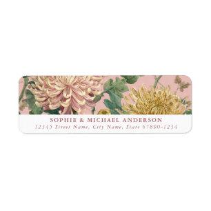 Étiquettes d'adresse de retour Floral Français Ros