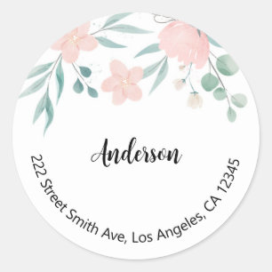 Étiquettes d'adresse de retour florales