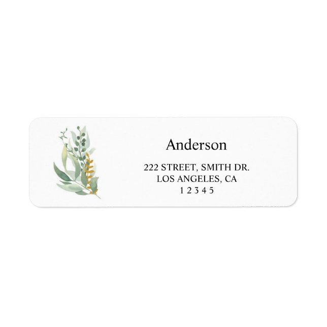 Étiquettes d'adresse de retour florales (Devant)