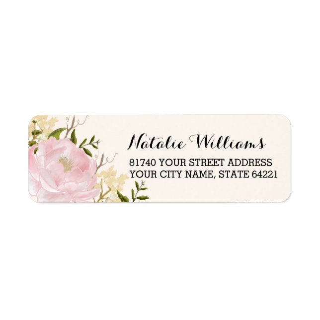 Étiquettes d'adresse de retour florales (Devant)