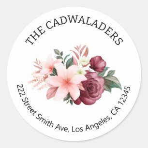 Étiquettes d'adresse de retour florales