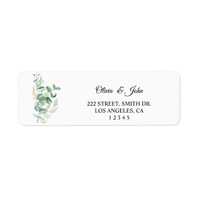 Étiquettes d'adresse de retour florales (Devant)