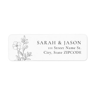 Étiquettes d'adresse de retour florales minimalist