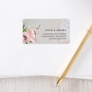 Étiquettes d'adresse de retour florales roses Bo