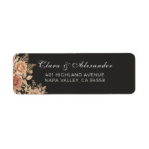 Étiquettes d'adresse de retour florales vintage lu