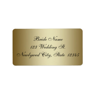 Étiquettes d'adresse de retour Gold Wedding RSVP