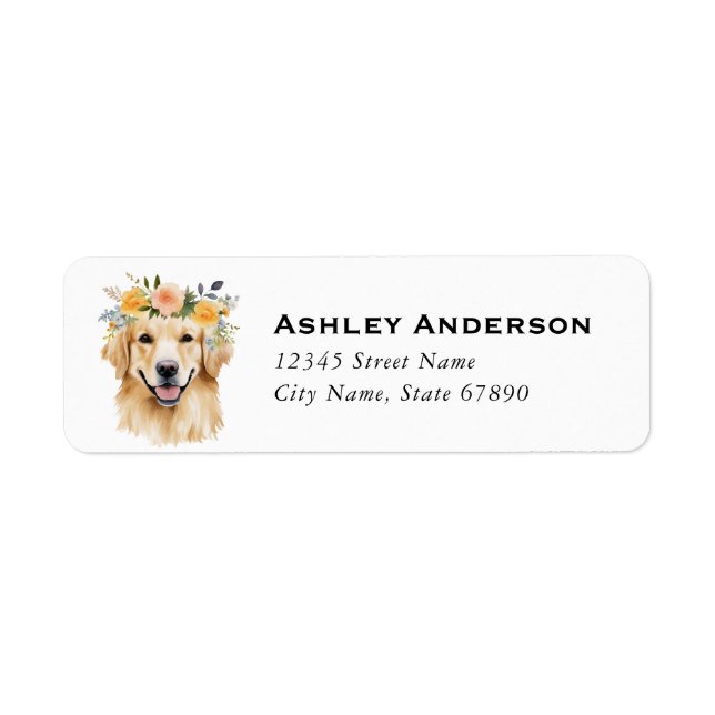 Étiquettes d'adresse de retour Golden Retriever (Devant)