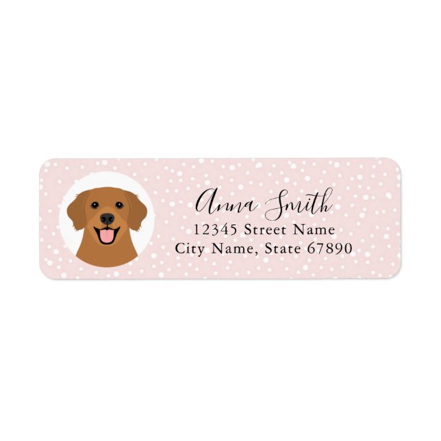 Étiquettes d'adresse de retour Golden Retriever (Devant)