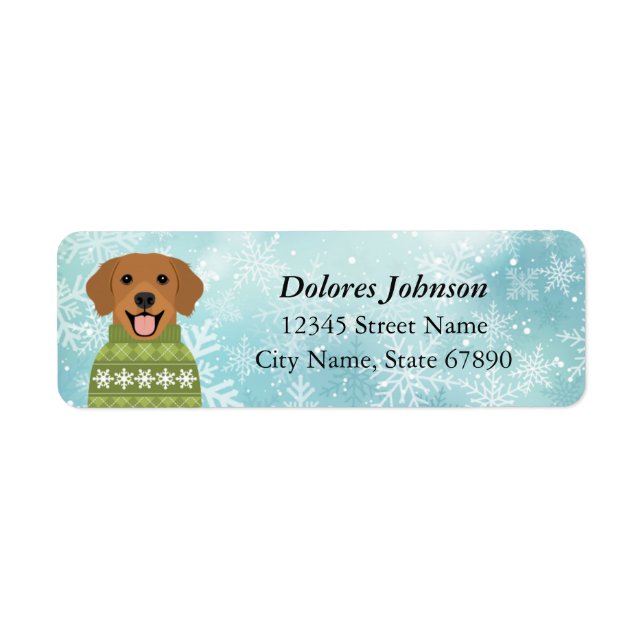 Étiquettes d'adresse de retour Golden Retriever (Devant)