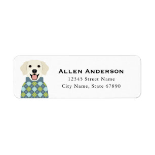 Étiquettes d'adresse de retour Golden Retriever