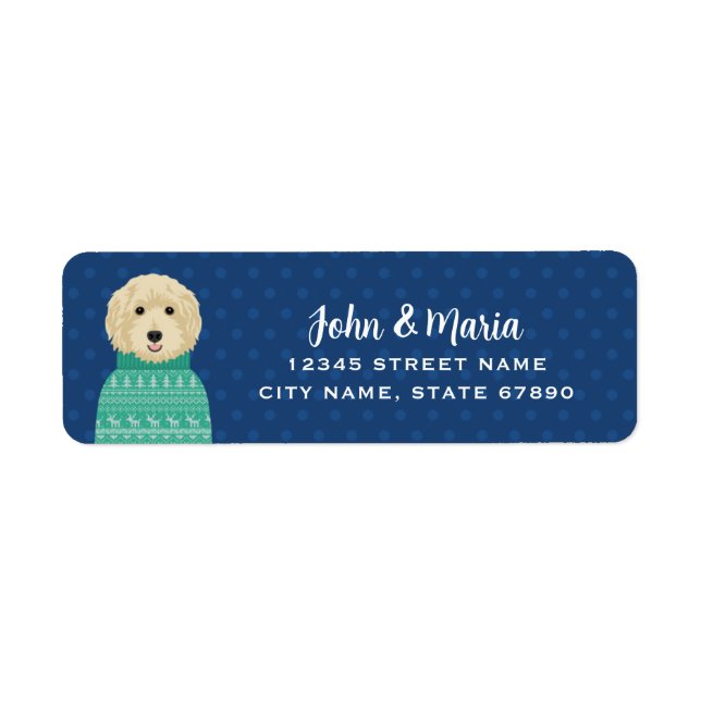 Étiquettes d'adresse de retour Goldendoodle (Devant)