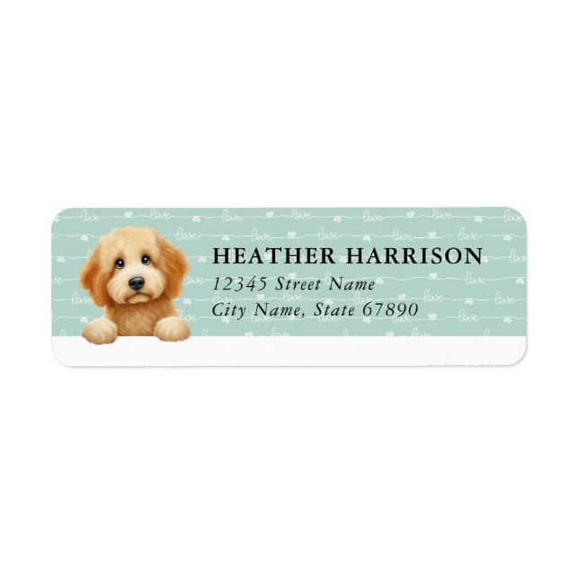 Étiquettes d'adresse de retour Goldendoodle (Devant)