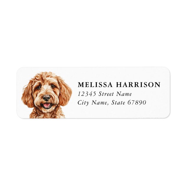 Étiquettes d'adresse de retour Goldendoodle (Devant)