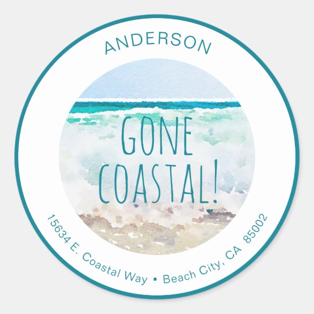 Étiquettes d'adresse de retour Gone Coastal (Devant)