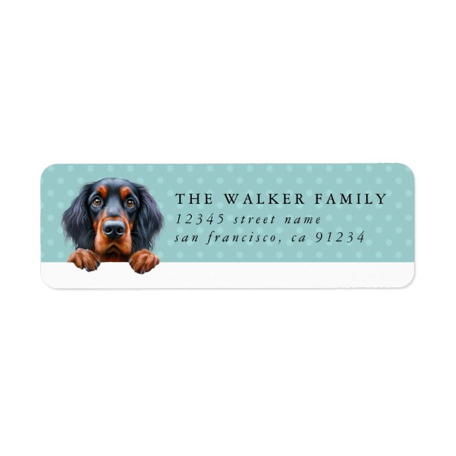 Étiquettes d'adresse de retour Gordon Setter (Devant)