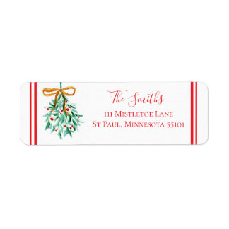 Étiquettes d'adresse de retour Gui de Noël