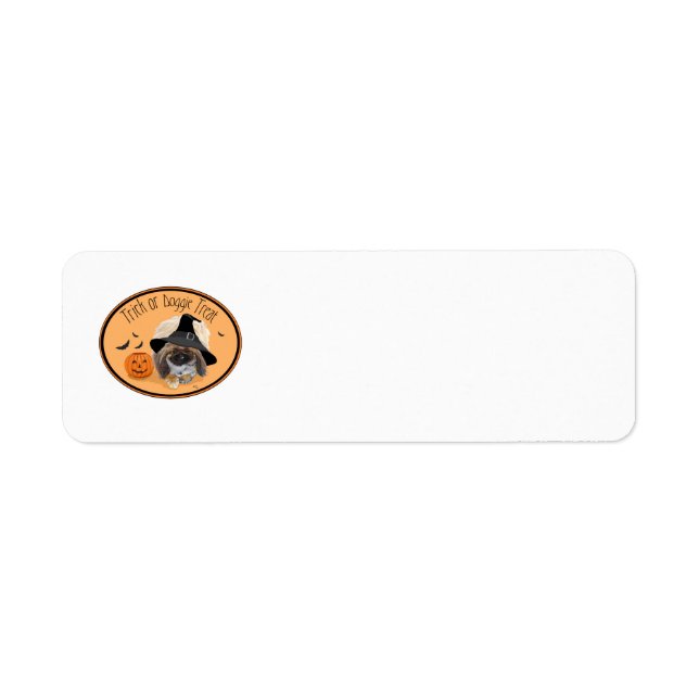 Étiquettes d'adresse de retour Halloween Pékinois (Devant)