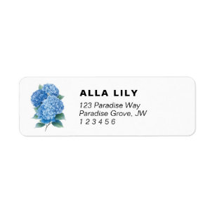 Étiquettes d'adresse de retour Hydrangea