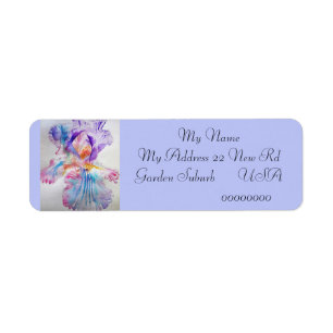 Étiquettes d'adresse de retour Iris Flower Waterco