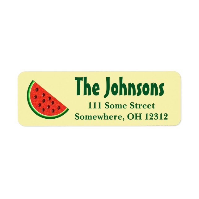 Étiquettes d'adresse de retour Jaune Melon d'Eté (Devant)