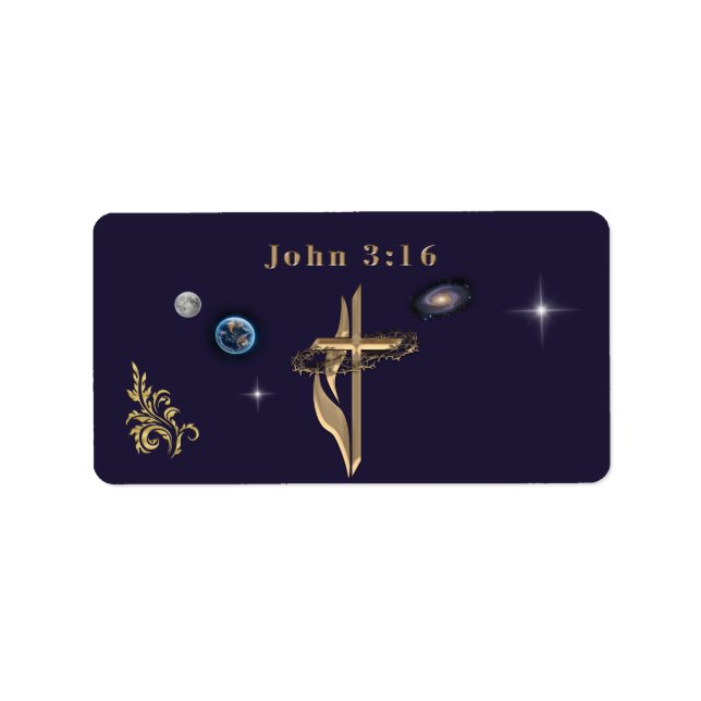 Étiquettes d'adresse de retour Jean 3:16 (Devant)